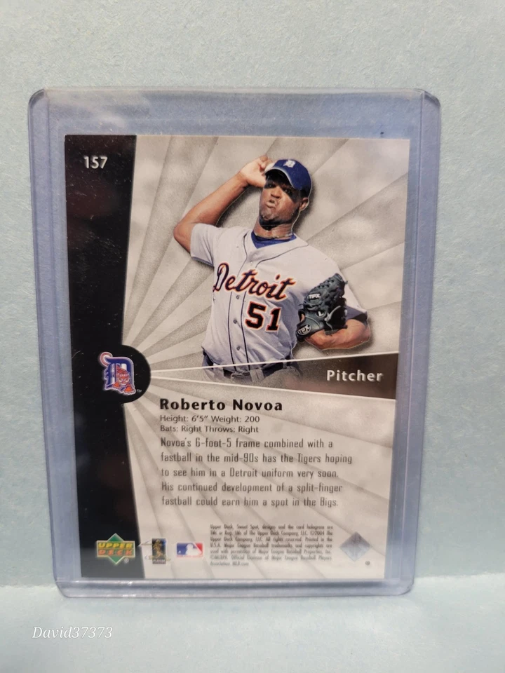 2004 Upper Deck Sweet Spot - Sweet Beginnings Roberto Novoa #157  WOOD (RC)  /99 - Image 2 of 2