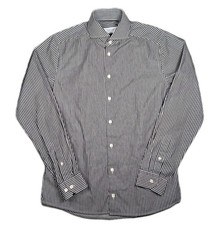 Eton Dress Shirt Mens 15 3/4 40 Super Slim Fit Button Up Long Sleeve Grey Stripe