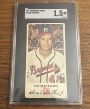 1954 Johnston Cookies #41 Eddie Mathews Braves HOF SGC 1.5