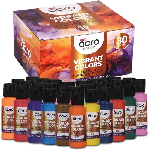 Artistic Expression Made Easy - 30 Vibrant Acrylic Pouring Paints, 2 Oz ...