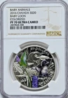 2016 Canada $20 Baby Loon Animals Colorized PF 70 UC NGC Graded Silver 999 Coin