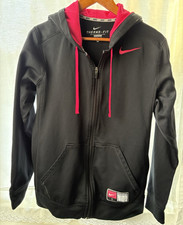 Nike Therma-FIT Women's Full Zip Hooded Fleece Hoodie w/ Pockets Black Pink S