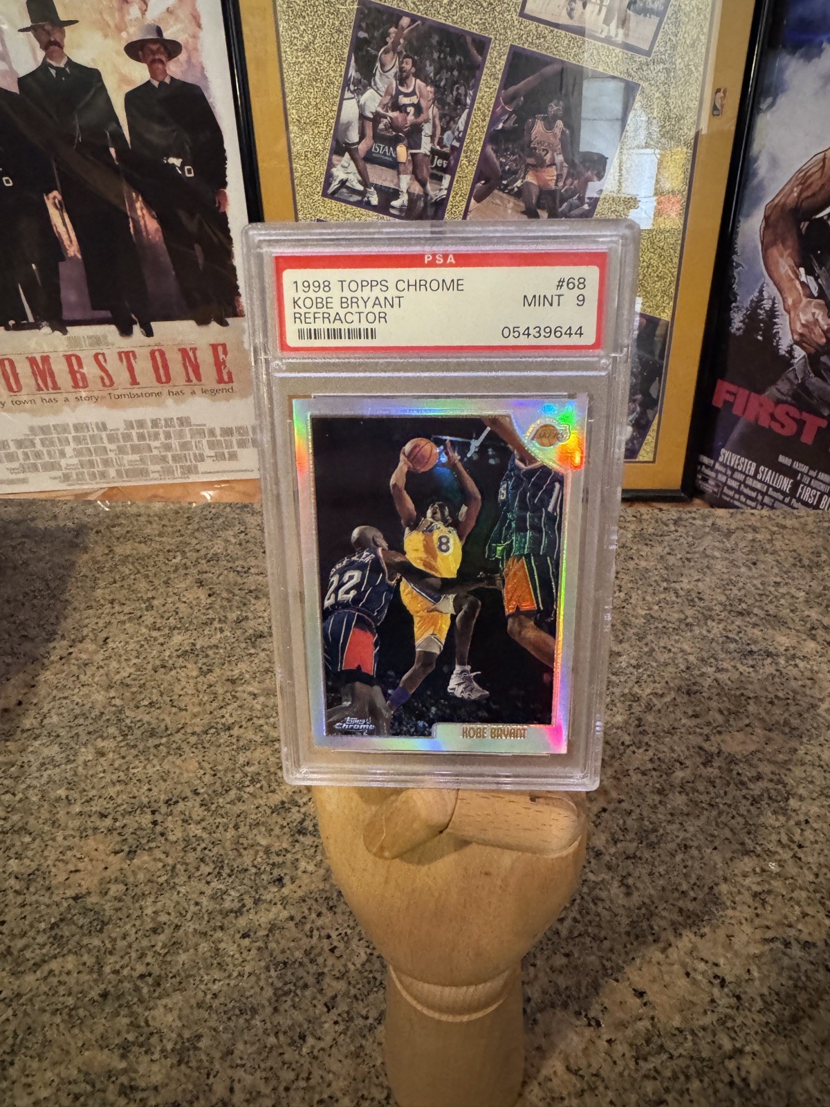 1998-99 TOPPS CHROME KOBE BRYANT REFRACTOR #68 PSA MINT 9 BLACK MAMBA