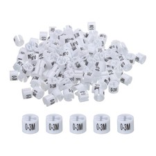 150 x Clothes Hanger Marker 0-3M White Colored Hanger Sizer Garment Tag