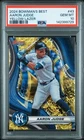 2024 Bowman's Best Aaron Judge #43 Yellow Lazer Refractor /75 Psa 10 Pop 3