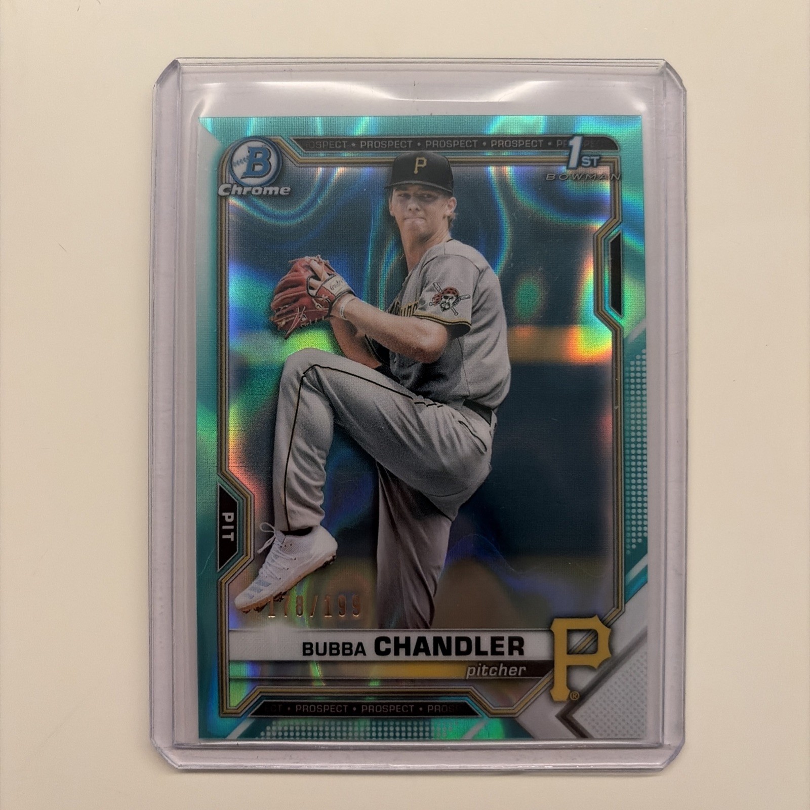 2021 1st Bowman Draft Chrome Bubba Chandler #BDC-41 Aqua Lava Refractor /199