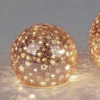 Led Deko Kugel Sterne Rose D. 12Cm Mit Craquele-Optik Aus Glas Formano W25