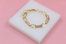 18K Gold Filled 9mm Paper Clip Bracelet