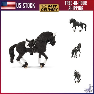 Schleich Horse Club - 4-Piece Tournament Riding Stallion Playset - Realistic Bla