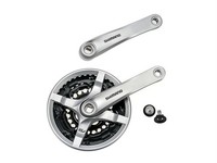 Shimano Tourney Fahrrad Kurbel Garnitur FC-TY501 Vierkant 42-34-24 Silber