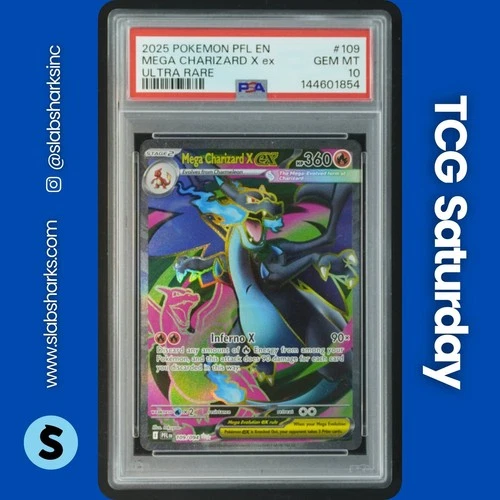 2025 POKEMON PHANTASMAL FLAMES #109/094 MEGA CHARIZARD X EX FA ULTRA RARE PSA 10