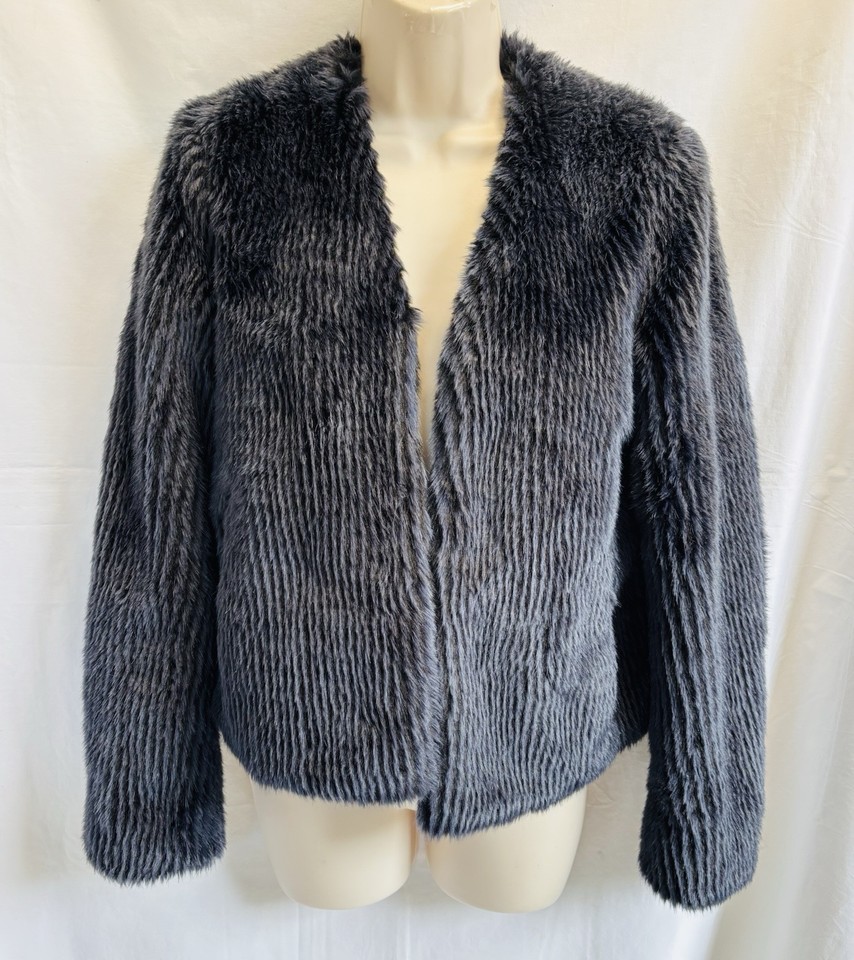 Esprit Navy Faux Fur Winter Coat Jacket Womens XS