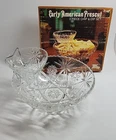 Early American Prescut Glass Chip & Dip 3 Pc Set W Box by Anchor Hocking