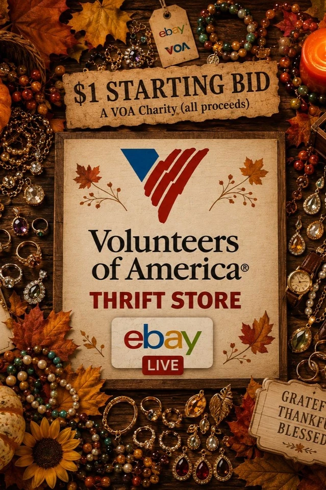 $1 Starts | GOBBLE GOBBLE Sterling 925 10K 14K Gold Charity Jewelry Show