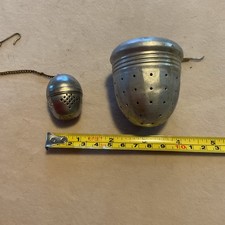 Zestaw 2 metalowych luźnych zaparzaczy do kulek herbacianych vintage z łańcuszkiem