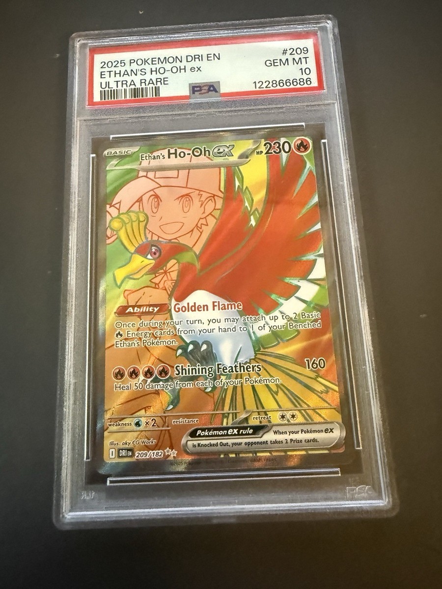 2025 POKEMON DRI EN-DESTINED RIVALS ULTRA RARE #209 ETHAN'S HO-OH