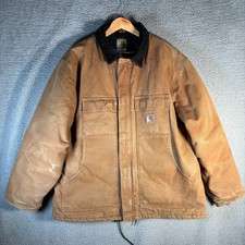 Carhartt Men s XL Regular C26BRN Duck Canvas Arctic Jacket Brown Black Collar