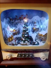 Christmas by Roman Inc., Amusements Collection, 13"H Musical LED TV With Skaters