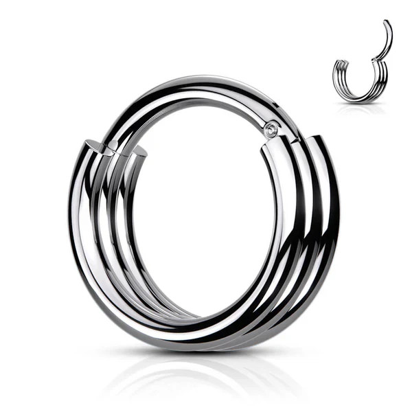 Anillo Dreireiher Clicker Piercing 1,2mm Plata Septum Piercing de Nariz Hombres