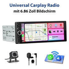 6.86" Apple Carplay Autoradio 1 DIN GPS Navi Android MIK KAM USB Mit Bildschirm
