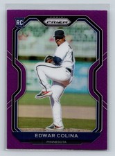 2021 Panini Prizm #51 Edwar Colina Purple Prizm Twins
