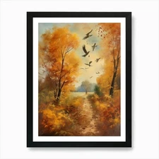 Printable Wall Art, Vintage Landsca Framed Wall Art Poster Canvas Print Picture