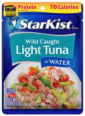 Chunk Light Tuna in Water, 2.6 Oz Pouch (1 Pack) Ready to Eat Wild Caught Tuna, 