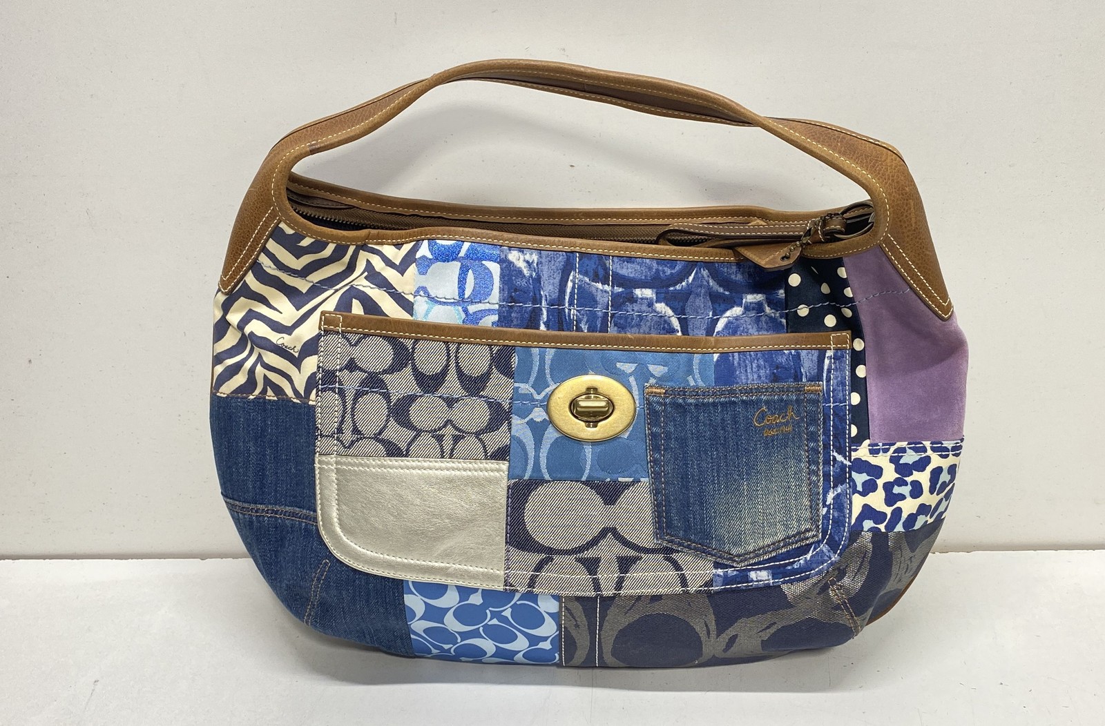 Coach Women's Multicolor Patchwork Mixed Fabric L… - image 1