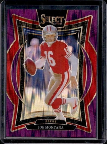 2024 Panini Select Joe Montana Concourse Purple Prizm Shock #/360 49ers