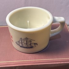 Vintage Old Spice Ship Grand Turk Salem 1786 Shaving Glass Mug Cup 3 1/2