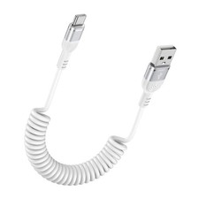 USB C iPhone 17 Pro Coiled Car Charger Cord i Phone 17 Pro Max Fast Charging Cab