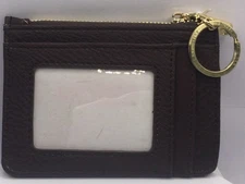 Charming Charlie Women’s Brown Wallet Coin Zip 5.5x4” Bifold Faux Leather