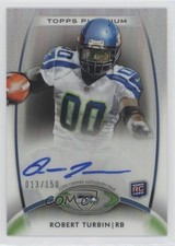 2012 Topps Platinum Rookie Black Refractor 13/150 Robert Turbin #144 Auto 9u7