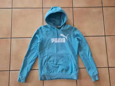 Puma Hoodie Gr. 38/M türkis hellblau Pullover Kängurutasche Damen Sweatshirt