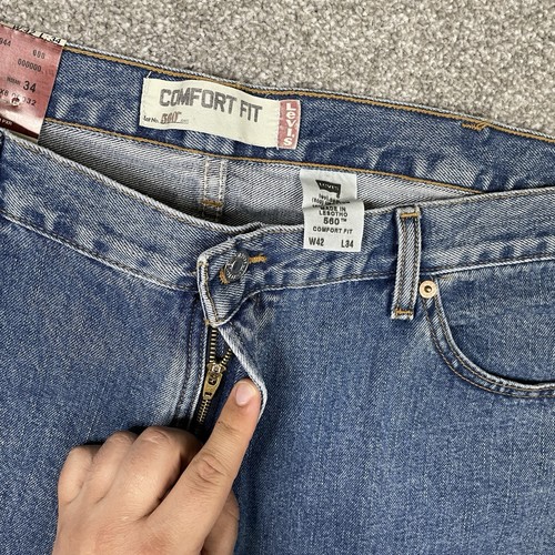 Levis 560 Comfort Jeans Men 42x34 Blue Denim Work Tapered Vintage Y2K NWT NOS - Picture 9 of 10