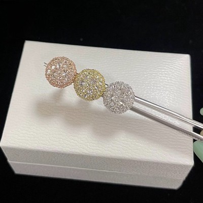 Real Moissanite Upside down Earrings Hot Sale 925 Silver Icedout Screw Back