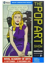 Poster mostra The Pop Art Show, 1991 presenta Roy Lichtenstein splendido 