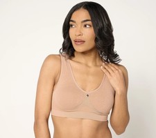 Breezies Cooling Comfort Wirefree Seamless Contour Bra Size 2X Warm Sand Lounge