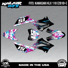 Graphics Kit for Kawasaki KLX110 KLX110R/RL (2010-2024) Cyberware-Magenta