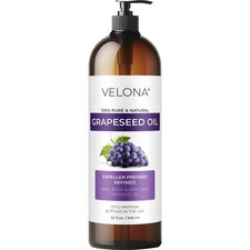 Grapeseed Oil by Velona - 32 Fl Oz Refined Expeller pressed Cooking Skin Care