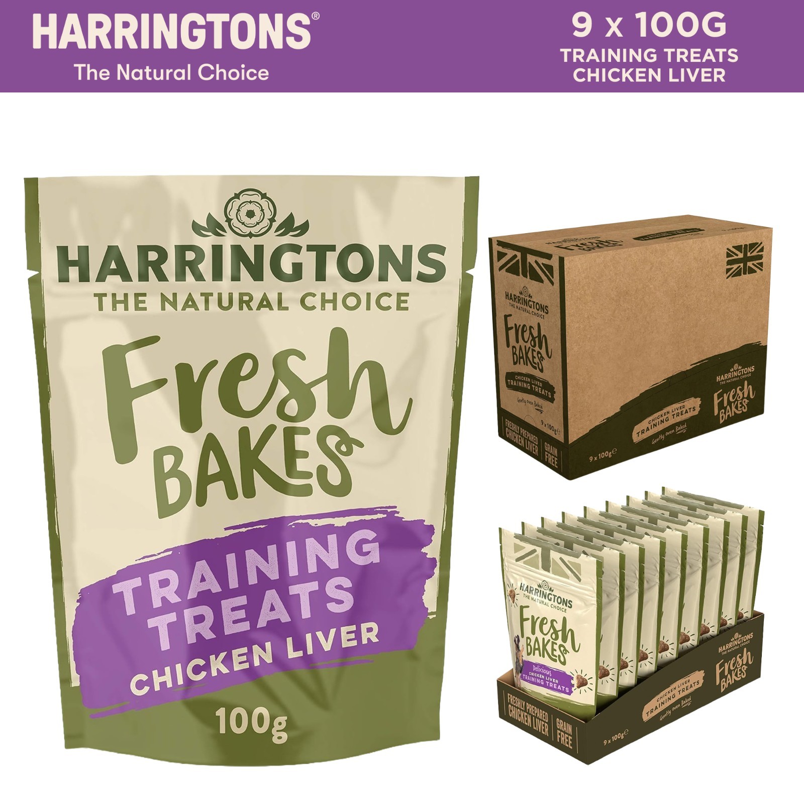 Harringtons Fresh Bakes Grain Free Chicken Liver Training Dog Treats 100G Pack 9