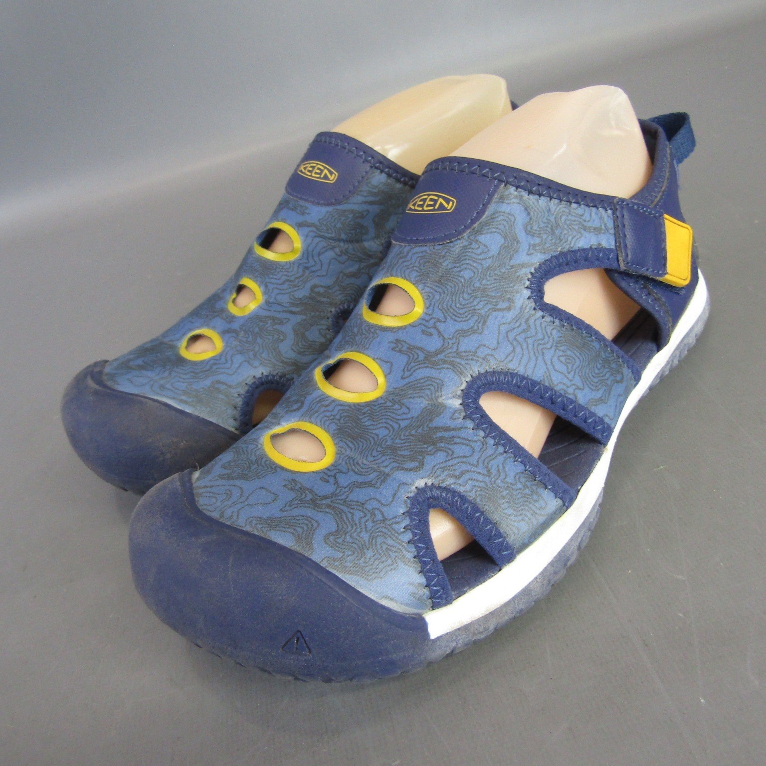 Sandali Keen Stingray per bambini blu design topo scarpe cinturino regolabile taglia 5 US