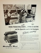 Original 1952 Vintage Print Ad: Remington Rand, The First Name in Typewriter thumbnail