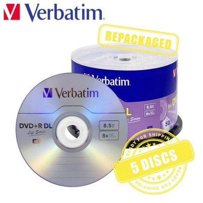 Verbatim DVD+R DL 8.5GB 8x Blank DVD Dual Layer 8.5 GB - 5 Discs