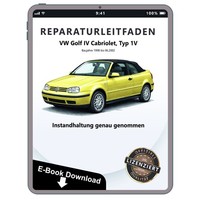 Vw Golf 4 Cabrio Typ 1V 1998-2002 Instandhaltung Wartung Wartungsanleitung Ebook