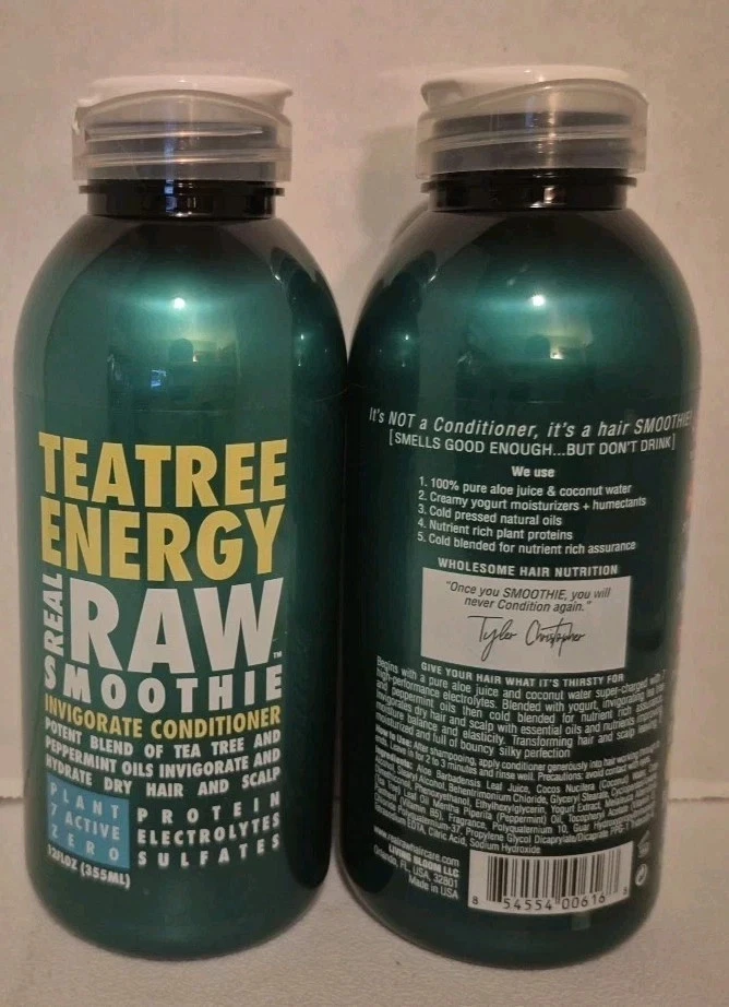(2) Teatree Energy Real Raw Smoothie conditioner 12 FL OZ Each New - Image 2 of 2