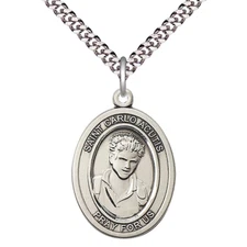 Saint Carlo Acutis Religious Medal Pendant Necklace 24" Chain-USA Made- Gift Box