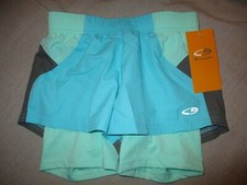 039X06 Champion C9 89987 Girls Duo Dry Inner Short Athletic Shorts MD GreenGray