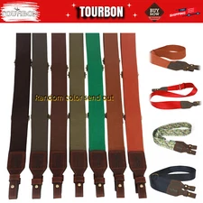 TOURBON Webbing Leather Gun Sling Hunting Shooting Rifle/Shotgun Strap