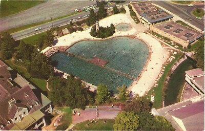 Hershey PA Hershey Park Swimming Pool Aerial View Chrome Postcard Unused
